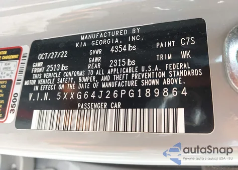 2023 Kia K5 Gt Line from USA, damaged, VIN 5XXG64J26PG189864